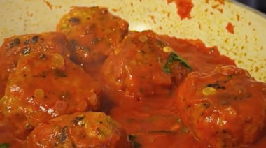 Chicken spaghetti and meatballs inspired by Lady and the Tramp